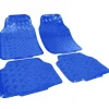 TAPPETINI SET4 TAPPETI AUTO BLU UNIVERSALI SPORTIVI GOMMA EFFETTO METALLO LINQ