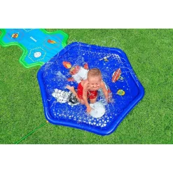 TAPPETINO GONFIABILE CON FONTANA SPRUZZI BASE SPAZIALE 335X150CM ADVENTURE 52571