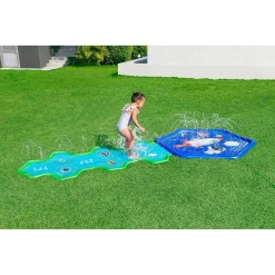 TAPPETINO GONFIABILE CON FONTANA SPRUZZI BASE SPAZIALE 335X150CM ADVENTURE 52571