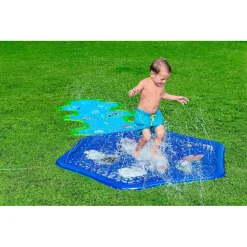 TAPPETINO GONFIABILE CON FONTANA SPRUZZI BASE SPAZIALE 335X150CM ADVENTURE 52571