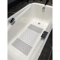 TAPPETO ANTISCIVOLO DA VASCA BAGNO DOCCIA 39,5X73,5CM EFFETTO MATTONCINI BICOLORE 10800