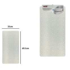 TAPPETO ANTISCIVOLO EFFETTO INTRECCIATO BIANCO PER VASCA DA BAGNO DOCCIA 35X69.5CM 10794