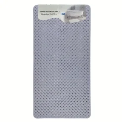 TAPPETO ANTISCIVOLO EFFETTO INTRECCIATO GRIGIO PER VASCA DA BAGNO DOCCIA 35X69.5CM 10796