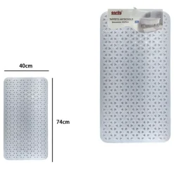 TAPPETO ANTISCIVOLO INTRECCIO GEOMETRICO BIANCO PER VASCA DA BAGNO DOCCIA 40X74CM 10797