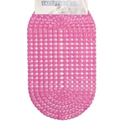 TAPPETO ANTISCIVOLO OVALE DIAMANTE ROSA PER VASCA BAGNO DOCCIA 36 X 66 CM 87864