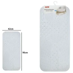 TAPPETO ANTISCIVOLO PER VASCA DA BAGNO DOCCIA BIANCO 42X90 CM RETTANGOLARE 87553