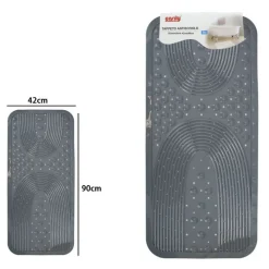 TAPPETO ANTISCIVOLO PER VASCA DA BAGNO DOCCIA GRIGIO 42X90 CM RETTANGOLARE 87555