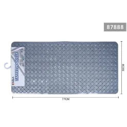 TAPPETO ANTISCIVOLO RETTANGOLO INTRECCIATO GRIGIO PER BAGNO DOCCIA 38X77CM 87888