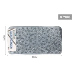 TAPPETO ANTISCIVOLO RETTANGOLARE BAGNO VASCA DOCCIA LOTO GRIGIO 36 X 70 CM 87900