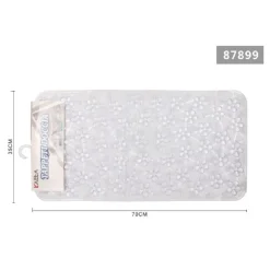 TAPPETO ANTISCIVOLO RETTANGOLARE BAGNO VASCA DOCCIA LOTO BIANCO 36 X 70 CM 87899
