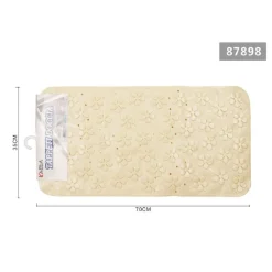 TAPPETO ANTISCIVOLO RETTANGOLARE PER BAGNO VASCA DOCCIA LOTO CREMA 35X70CM 87898
