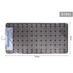 TAPPETO ANTISCIVOLO RETTANGOLO PER BAGNO DOCCIA INTRECCIATO GRIGIO 37X67CM 87891