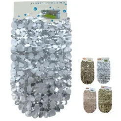 TAPPETO ANTISCIVOLO TAPPETINO DESIGN SASSOLINI PER VASCA BAGNO DOCCIA 68X35CM 59310