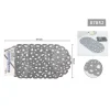 TAPPETO ANTISCIVOLO VASCA BAGNO DOCCIA OVALE BUCHI TRIANGOLARI GRIGIO 67X37CM 87852