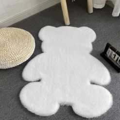 TAPPETO CUTE ORSETTO PELLICCIA FLUFFY VARI COLORI LIVING STANZA DA LETTO 90X120