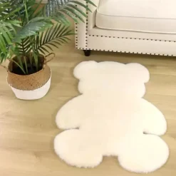 TAPPETO CUTE ORSETTO PELLICCIA FLUFFY VARI COLORI LIVING STANZA DA LETTO 90X120