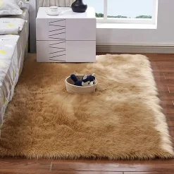 TAPPETO CUTE RETTANGOLARE PELLICCIA FLUFFY COLORI LIVING CAMERA LETTO 120x180 CM