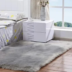 TAPPETO CUTE RETTANGOLARE PELLICCIA FLUFFY COLORI LIVING CAMERA LETTO 120x180 CM