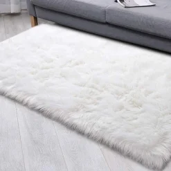 TAPPETO CUTE RETTANGOLARE PELLICCIA FLUFFY COLORI LIVING CAMERA LETTO 120x180 CM
