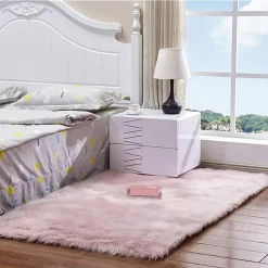 TAPPETO CUTE RETTANGOLARE PELLICCIA FLUFFY COLORI LIVING CAMERA LETTO 120x180 CM