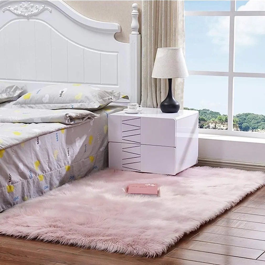 TAPPETO CUTE RETTANGOLARE PELLICCIA FLUFFY COLORI LIVING CAMERA LETTO 120x180 CM