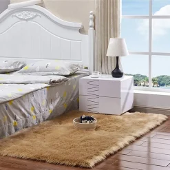 TAPPETO CUTE RETTANGOLARE PELLICCIA FLUFFY COLORI LIVING CAMERA LETTO 120x180 CM