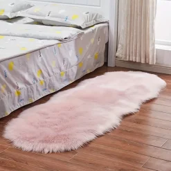 TAPPETO CUTE RETTANGOLARE PELLICCIA FLUFFY COLORI LIVING CAMERA LETTO 60X110 CM