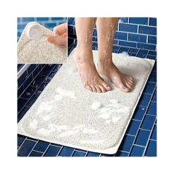 TAPPETO DOCCIA ANTISCIVOLO ANTIMUFFA MORBIDO TAPPETINO IN GOMMA BIANCO 40X70CM