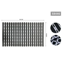 TAPPETO DOCCIA ANTISCIVOLO 69X38CM TAPPETINO VASCA BAGNO RETTANGOLARE NERO 58446