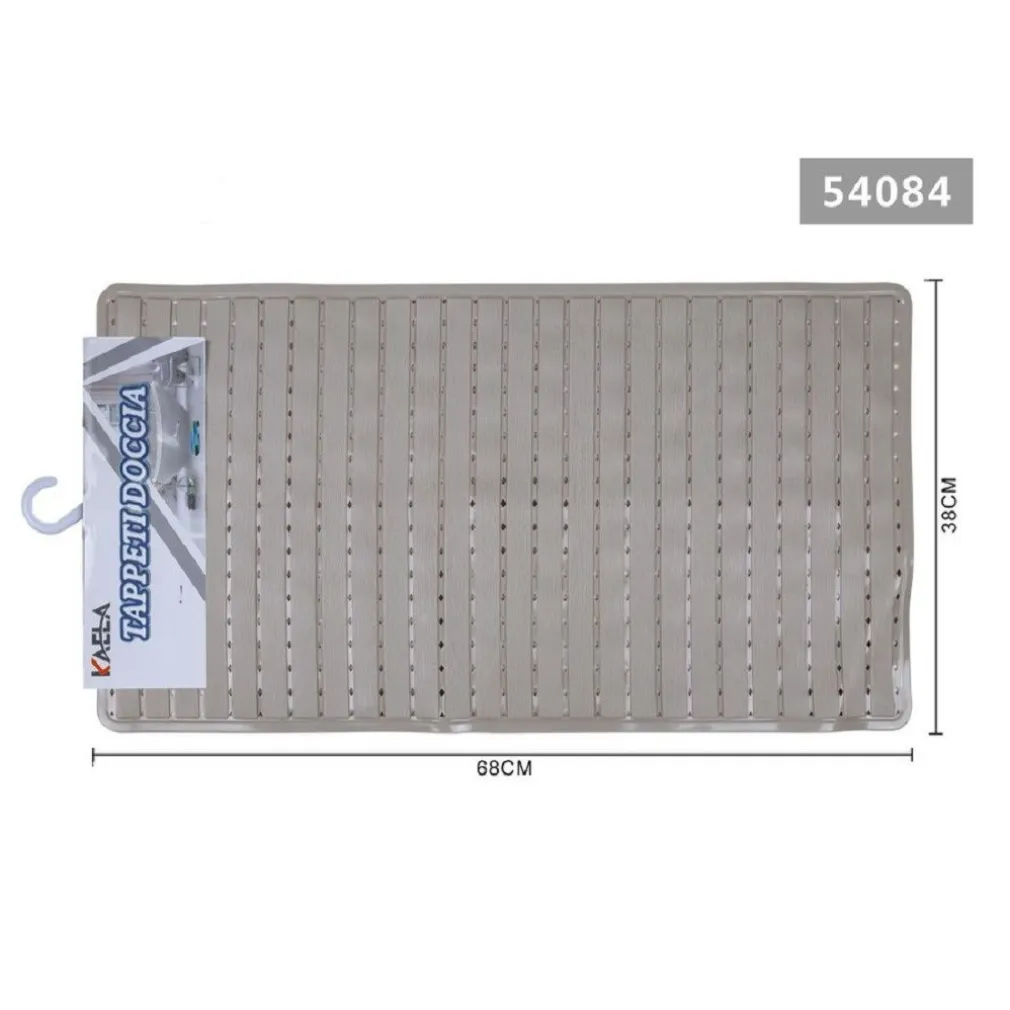 TAPPETO DOCCIA VASCA BAGNO ANTISCIVOLO 38X68 CM RETTANGOLARE A RIGHI BEIGE 54084