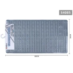 TAPPETO DOCCIA VASCA BAGNO ANTISCIVOLO 38X68CM RETTANGOLARE A RIGHI GRIGIO 54085