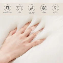 TAPPETO FINTA PELLICCIA SINTETICA PER ANIMALI SOGGIORNO CAMERA LAVABILE 40X60CM