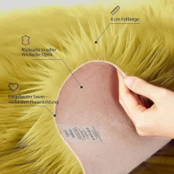 TAPPETO FINTA PELLICCIA SINTETICA PER ANIMALI SOGGIORNO CAMERA LAVABILE 40X60CM