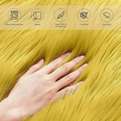 TAPPETO FINTA PELLICCIA SINTETICA PER ANIMALI SOGGIORNO CAMERA LAVABILE 40X60CM