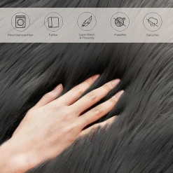 TAPPETO FINTA PELLICCIA SINTETICA PER ANIMALI SOGGIORNO CAMERA LAVABILE 40X60CM