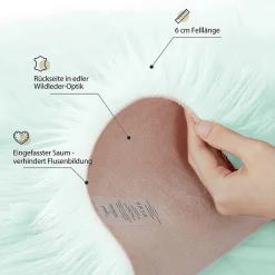 TAPPETO FINTA PELLICCIA SINTETICA PER ANIMALI SOGGIORNO CAMERA LAVABILE 60X90CM