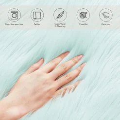 TAPPETO FINTA PELLICCIA SINTETICA PER ANIMALI SOGGIORNO CAMERA LAVABILE 60X90CM