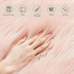 TAPPETO FINTA PELLICCIA SINTETICA PER ANIMALI SOGGIORNO CAMERA LAVABILE 60X90CM