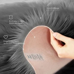 TAPPETO FINTA PELLICCIA SINTETICA PER ANIMALI SOGGIORNO CAMERA LAVABILE 60X90CM