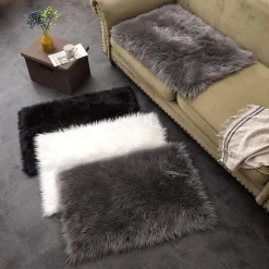 TAPPETO FINTA PELLICCIA SINTETICA PER ANIMALI SOGGIORNO CAMERA LAVABILE 60X90CM