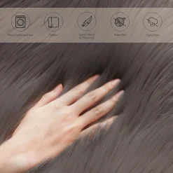 TAPPETO FINTA PELLICCIA SINTETICA PER ANIMALI SOGGIORNO CAMERA LAVABILE 50X80 CM