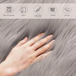 TAPPETO FINTA PELLICCIA SINTETICA PER ANIMALI SOGGIORNO CAMERA LAVABILE 50X80 CM