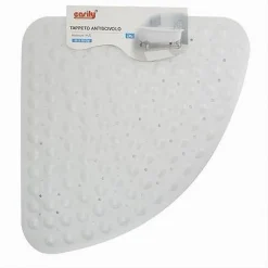 TAPPETO IN PVC ANTISCIVOLO TRIANGOLARE BIANCO VASCA BAGNO DOCCIA 50 X 70CM 79732