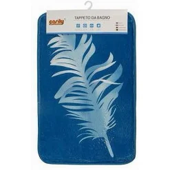 TAPPETO IN TESSUTO TAPPETINO ARREDO DA BAGNO ANTISCIVOLO CON PIUME 50X80CM 79440