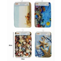 TAPPETO IN TESSUTO TAPPETINO ARREDO BAGNO ANTISCIVOLO STILE MARINO 50X80CM 79443