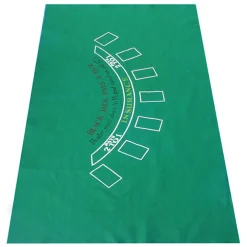TAPPETO IN TESSUTO VERDE DA TAVOLO PER GIOCO BLACKJACK ROULETTE MISURA 30X40CM