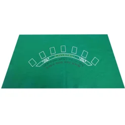 TAPPETO IN TESSUTO VERDE DA TAVOLO PER GIOCO BLACKJACK ROULETTE MISURA 30X40CM