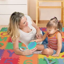 TAPPETO MORBIDO TAPPETINO PUZZLE CON NUMERI MORBIDO MATTONELLE 29.5X29.5CM