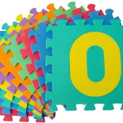 TAPPETO MORBIDO TAPPETINO PUZZLE CON NUMERI MORBIDO MATTONELLE 29.5X29.5CM