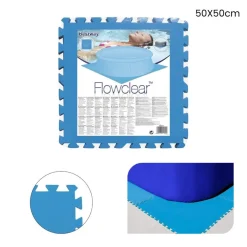 TAPPETO PIASTRELLE BASE SOTTO PISCINA COMPONIBILE PROTETTIVO DA 50X50 CM BLU 58220